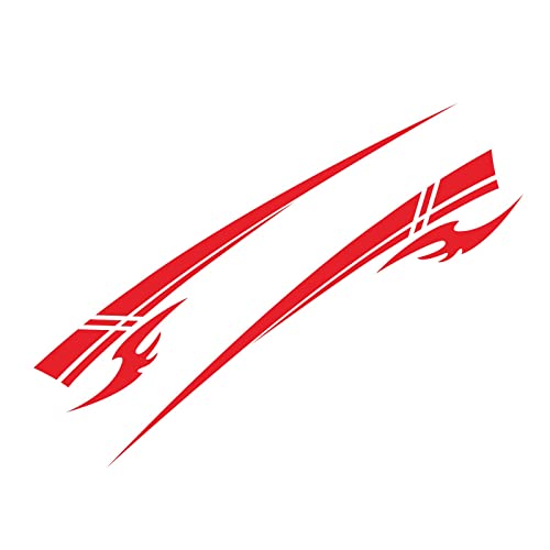 Image of Racing Stripes Car Sticker DIY Styling Decorative Stripes Door Sides Hood Vinyl Decal for Car SUV Truck Waterproof Accessories 106 inchx9.2 (4PCS) (red)