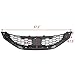ECOTRIC Front Grill Compatible with 2013 2014 2015 Honda Civic Sedan HO1200216 HO1202109 71121TR3A01 71122TR3A01 Front Bumper Hood Grille W/Chrome Molding