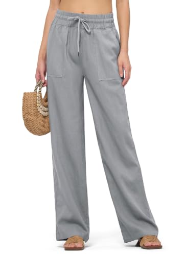 Image of Willit Women Linen Pants Wide Leg Palazzo Trousers 29 inch /31 inch / 33 inch