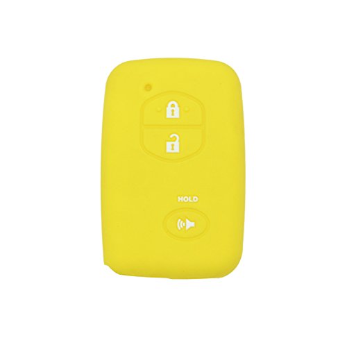 BROVACS Silicone Cover Protector Case Holder Skin Jacket Compatible with TOYOTA 3 Button Smart Remote Key Fob CV2404 Yellow - Image 2