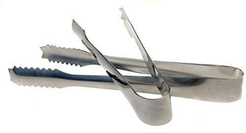 Quupy 3Pcs 7Inch Durable Stainless Steel Kitchen Tongs Ice Cube Tongs Bread Tongs Multifunctional Food Tongs Buffet Tongs Locking Metal Food Tongs Non-Slip Grip Great For Cooking Grilling #TOP1