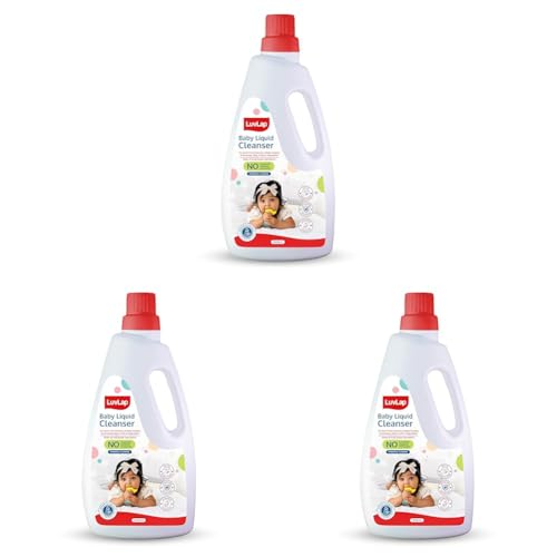 Image of LuvLap Baby Liquid Cleanser 1000ml, For cleaning feeding bottle, cutlery, toys, fruits & vegetables, Kills 99.9% Germs, pH Balanced Dermatologically tested formula, No harsh chemicals, Bio-degradable