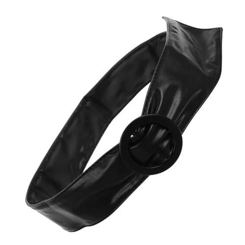 Homoyoyo Women's Slim Black Pu Belt Adjustable Elegant Waistband for Pants Timeless Fashion Accessory Any Outfit Stylish Decorative Design