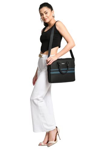 Image of Vaku Luxos MILAN 14 Inch Laptop Bag Leather Collection Messenger Organizer Shoulder Sling Office Bag for Men & Women With Adjustable Strap for Laptop and MacBook up to 14 inch
