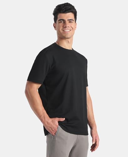 Image of Jockey AM74 Men Microfiber Fabric Round Neck Half Sleeve Activewear T-Shirt with StayFresh Treatment