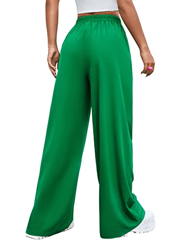 Floerns Women's Casual High Waisted Pleated Wide Leg Palazzo Pants Trousers2