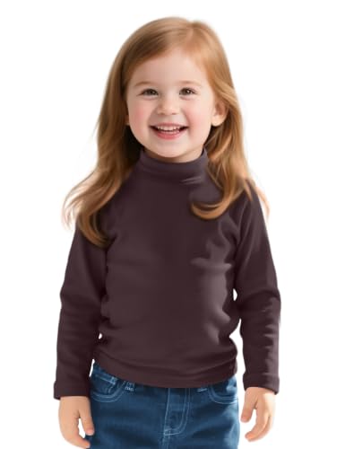 Image of Witwot Toddler Girls Mock Turtleneck Shirts Long Sleeve Thermal T-Shirt