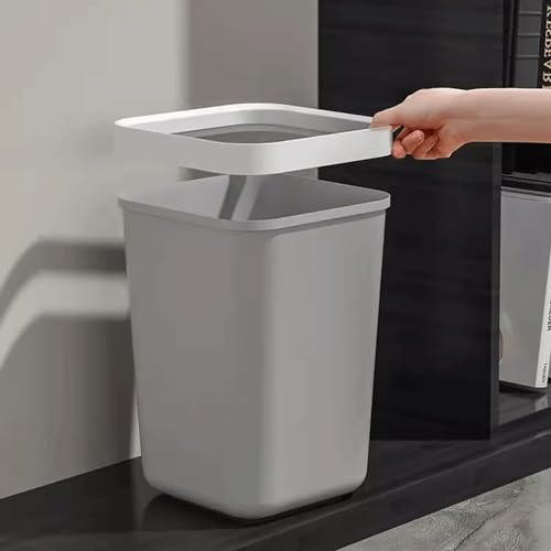 Caneca de basura cuadrada gris para cocina y baño miniatura 4