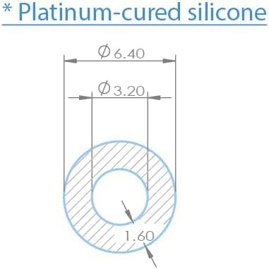 1/8" ID Silicone Tubing, 1/4" OD, Size 16, 10ft, Medical Grade for Peristaltic Pump, Platinum Cured, FDA Registered, High Performance