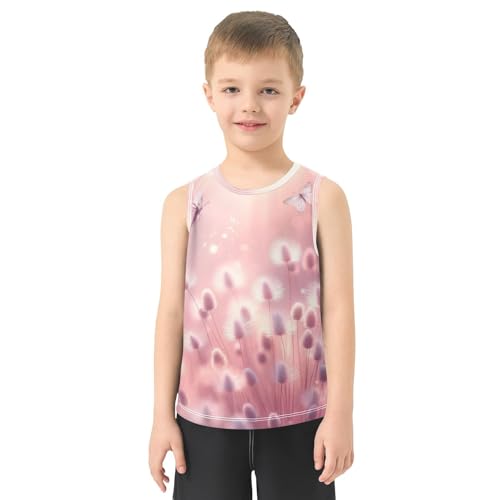 susiyo Dandelion and Butterfly Boys Sleeveless Tank Top Girls Athletic T Shirt2