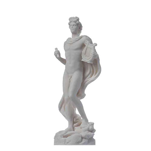 Beautiful Greek Statues Apollo God Of Music Poetry Art Alabaster Statue Sculpture 6.69" #TOP1