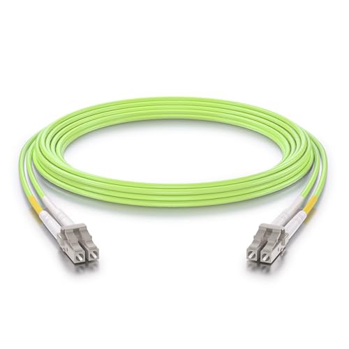 10Gtek LC to LC OM5 Fiber Patch Cable - 1G/10G/40G/100G Multi-Mode Jumper Duplex MMF 50/125μm LSZH Fiber Optic Cord, Green, 5-Meter(16.4-ft)