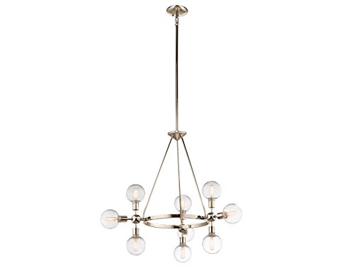 Kichler 42474Pn Garim Chandelier 9-Light, Polished Nickel #TOP1