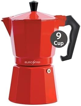 EUROSTAR SEM309R 9-Cup Stovetop Espresso Maker, Red