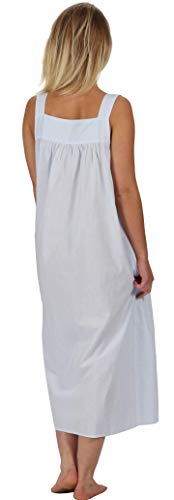 The 1 For U Nightgown 100% Cotton Sleeveless + Pockets Meghan (Large, Blue) #TOP1