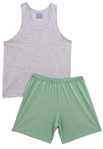 Pijama Algodão Curto Regata Masculino Mechler