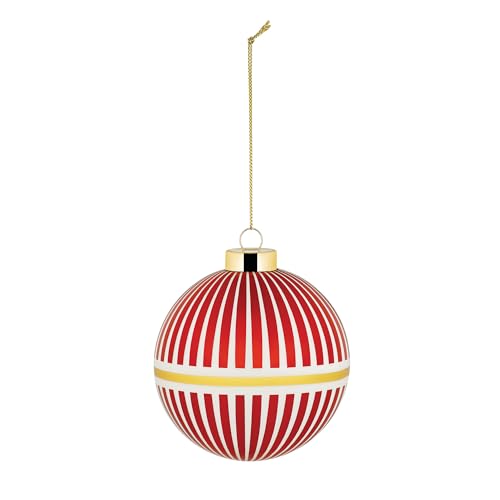 Alessi Delight NZ04 2 – Christbaumkugel, aus Mundgeblasenem Glas, Durchmesser 9 cm, Rot, Weiß, Gold