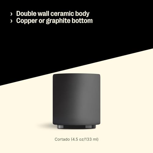 Taza Cortado Monty Fellow Cerámica Negra Mate 4.5 oz miniatura 4
