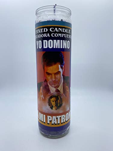 Yo Domino a Mi Patron Fixed Candle - Glass Candle with Bow - Red - Modern - Religion