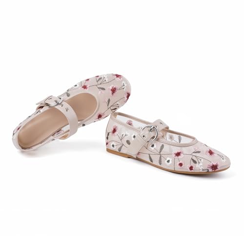 Image of Gothictor Women's Mesh Ballet Flats Round Toe Leopard Mary Jane Shoes Women | Cushioned Comfort, Easy to Style, Buckle Strap, Cheetah Print, Ballerina, Breathable, Wide Width, Non-Slip, Dressy Casual