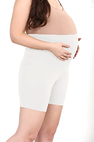 Image of Women's Cotton Maternity Shorts Over The Belly for Pregnant Women for Pre & Post Pregnancy