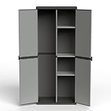 Kreher® Armadio Modular System Kunststoffschrank - Universalschrank, Spindschrank, Nischenschrank oder Schwerlastregal - für Keller, Garage & Werkstatt (1, Spindschrank mit Freifach)