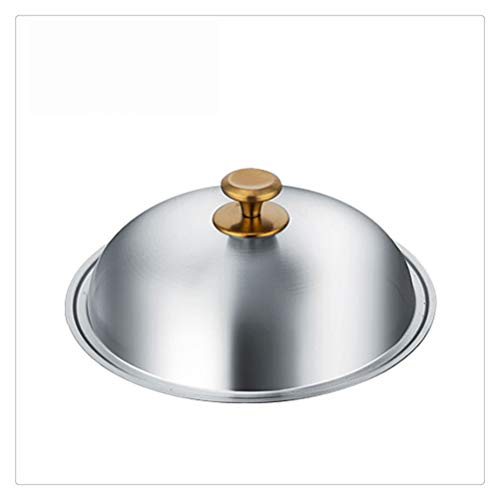 Cha ménation en acier inoxydable NO-STAND 304 Aucun revêtement moins de fumée multi-fonction Induction Gaz for la poêle à cuisson (Couleur: 32cm) liuguifeng (Color : Lid30)