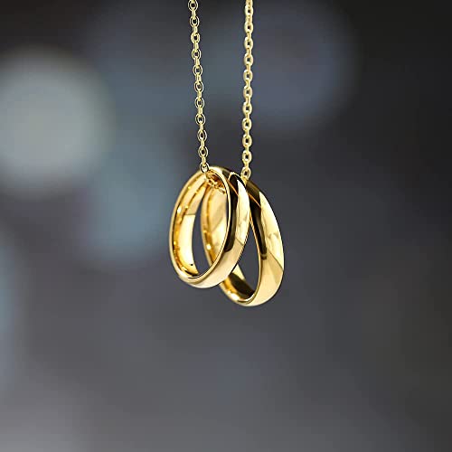 SHINYSO 2mm 4mm 6mm Tungsten Carbide Ring Dome Polished Wedding Band for Men Women Comfort Gold Fit Size 4-134