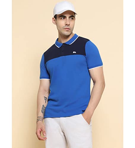 Image of Dennis Lingo Men's Poly Cotton Regular Fit Color Blocked Half Sleeve Polo T-Shirt