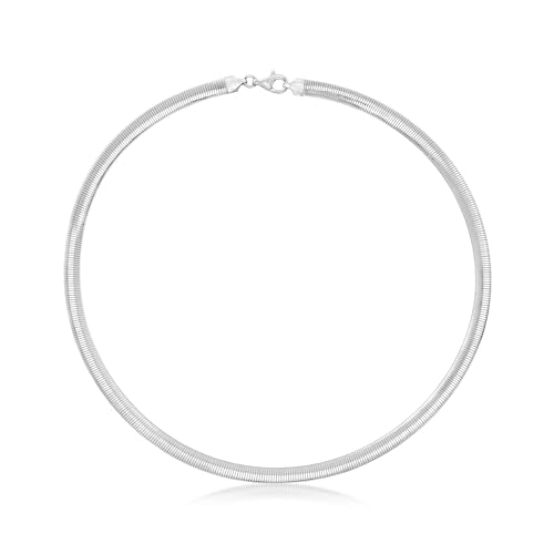 Ross-Simons Italian 6mm Reversible Omega Necklace in 2-Tone Sterling Silver3