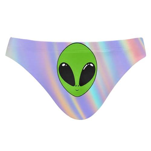 Cute Alien UFO Mens Swimwear Swim Briefs Bikini Swimsuit for Summer Beach L B0404022