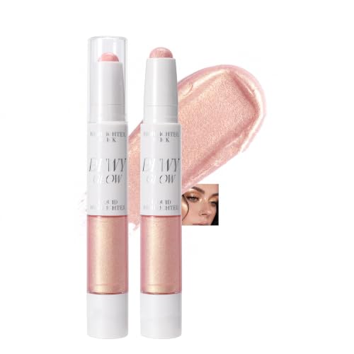 Shimmer Contour Highlighter Stick, Gold 2-in-1 Dual-Ended Cream & Liquid...