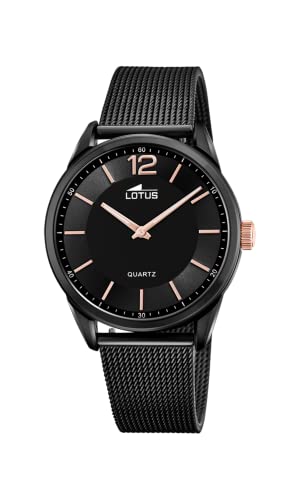 Montre homme Lotus 18736/3 cadran noir en acier inoxydable étanche 10 ATM