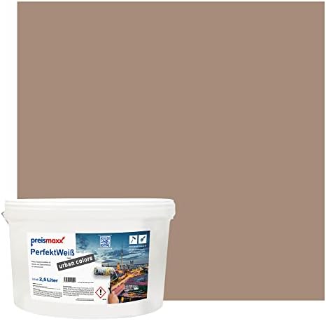 Preismaxx Perfektweiß Wandfarbe Mokkabraun Matt 2,5L – Innenwandf...