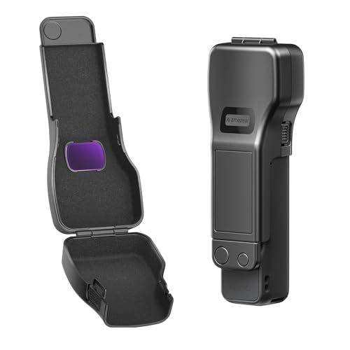Image of AMAZEAR Gimbal Screen Protective Cover for DJI OSMO Pocket 4 /3 /Xtra Muse, Pocket4 Accessories Portable Lens Cap Hard Case with Soft Lining for Carry /Protection /Storage, Quick Open /Close, Black