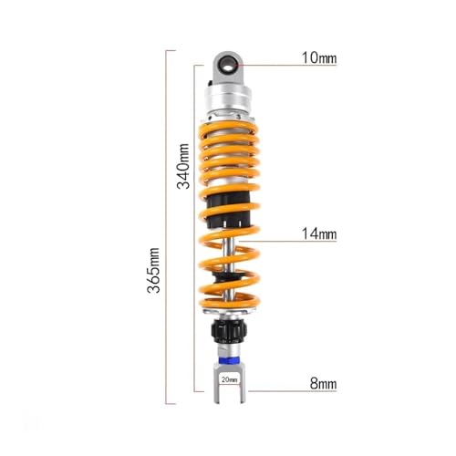 Amortisseur moto arrière universel 320mm 330mm 340mm 350mm 360mm réglable