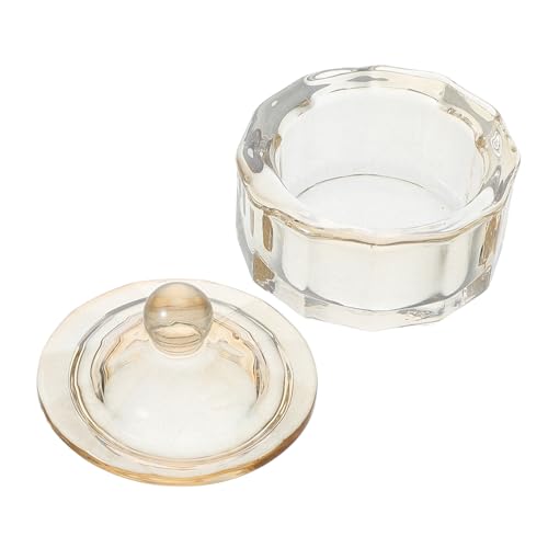 HONITANO ネイルアート カップ ペン洗いカップ ネイルサロン用品 ネイルダッペンディッシュ ネイルソーキングボウル ネイルメガネ 混合ポット ガラス Beige