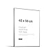 JUNOMI® Bilderrahmen 40x50 cm Aluminium | Farbe Silber (matt) | Wanddeko Metall mit bruchsicherem Acryl-Glas | Bilderrahmen Metall