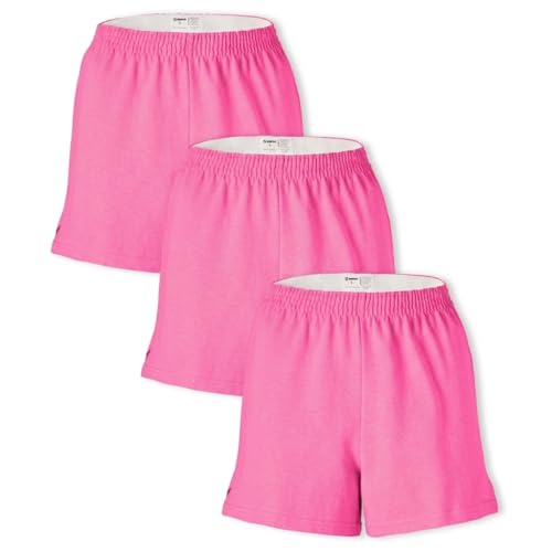 Image of Soffe Youth Girls' Authentic Cheer Shorts, Athletic Cotton Blend, 2.75 inch Inseam, 3 Pack