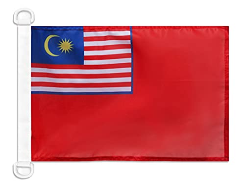 AZ FLAG - Malaysia Civil Ensign Nautical Flag - 18'' x 12'' - For Outdoor and Boat - Malaysian merchant Banner Knitted Polyester with Two Plastic Rings - Vivid Colors - 12x18 in - 45x30 Cm — image 1