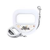 DEREGALOOS Correa Perro 3m Personalizada con Nombre o Teléfono. Diseño Ergonómico con Compartimento para Bolsas y Caja Kraft. Accesorio Seguro y Original para Paseos con Mascotas