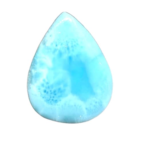 Cabochon en larimar poire 27x20x4mm pierre naturelle pour création bague et collier diy