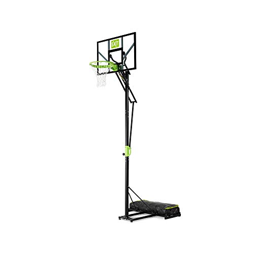 EXIT | Polestar Versetzbarer Basketballkorb - Auf Rädern - grün/schwarz - Inkl. Basketballring und Netz Cover
