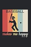  BASEBALL MAKES ME HAPPY: Calendario de Béisbol A5 I 6x9 Planificador semanal para organizar y anotar I 6x9 Agenda Planificador de jugadores de equipo 120 Páginas
