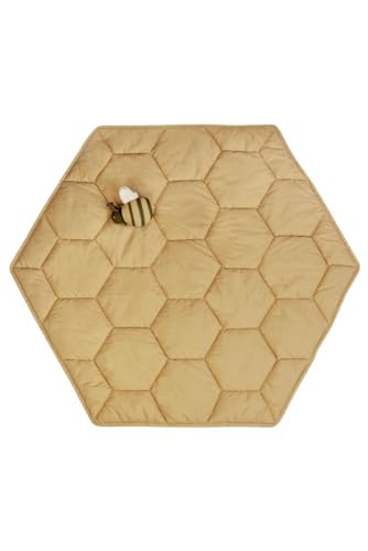 Lorena Canals Playmat Honeycomb for Kids Room. Cotton. Honey. Size: 3' 8