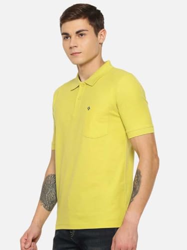 Image of Dollar Men's Pack of 1 Solid Cotton Blend Polo Neck T-Shirt