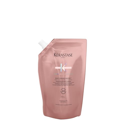 KERASTASE Chroma Absolu Bain Riche Chroma Respect Shampoo Refill Pouch - Gentle Hydration, Preserves Color Intensity, For Fine to Medium Hair, 16.9 Fl Oz