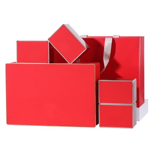 Caja de té, contenedor for almacenar té a granel, latas, latas selladas de metal, latas cuadradas de hierro, latas vacías, juego de té, caja de regalo de cuatro latas, tarro for almacenar té(A)
