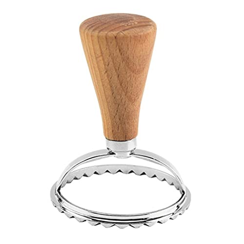 La mejor comparación de Cortapastas los mejores 10. 48 Aleissi | Cortador de Masa, Ravioles y Galletas Hecho en Acero Inoxidable con Agarradera Ergonómica de Madera, Uso Rudo (Circulo)