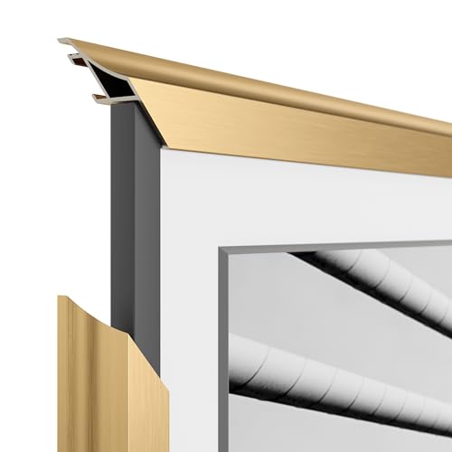 Frame My TV Deco TV Frames Alloy Scoop - Pale Gold Bezel Compatible ONLY with Samsung The Frame TV and Pro (75\", Fits 2021-2025)